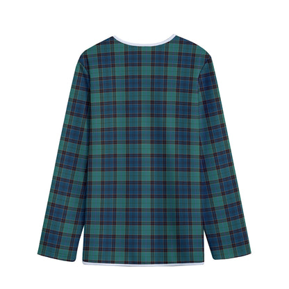 Clan Campbell Tartan Pattern Print Long Sleeve Short Coat