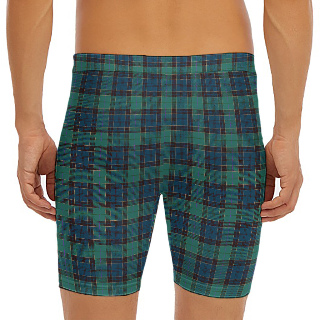 Clan Campbell Tartan Pattern Print Men's Long Boxer Briefs