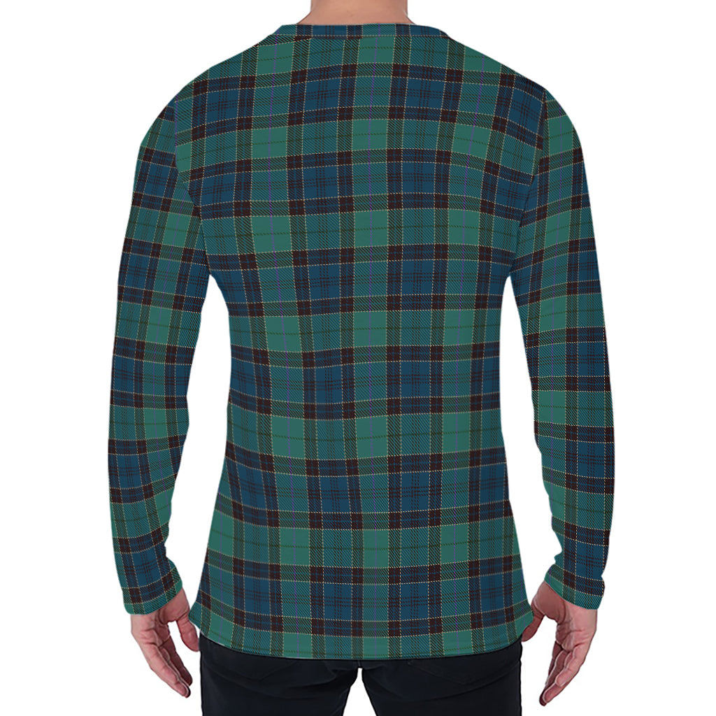 Clan Campbell Tartan Pattern Print Men's Long Sleeve T-Shirt