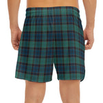 Clan Campbell Tartan Pattern Print Men's Split Running Shorts
