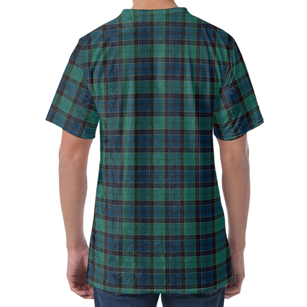 Clan Campbell Tartan Pattern Print Men's Velvet T-Shirt