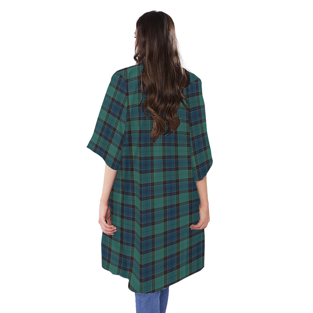 Clan Campbell Tartan Pattern Print Open Front Beach Cover Up