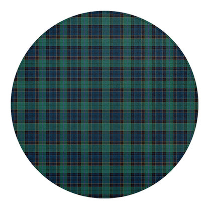 Clan Campbell Tartan Pattern Print Round Blanket
