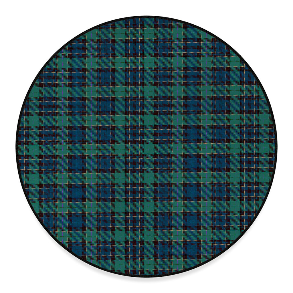 Clan Campbell Tartan Pattern Print Round Floor Mat