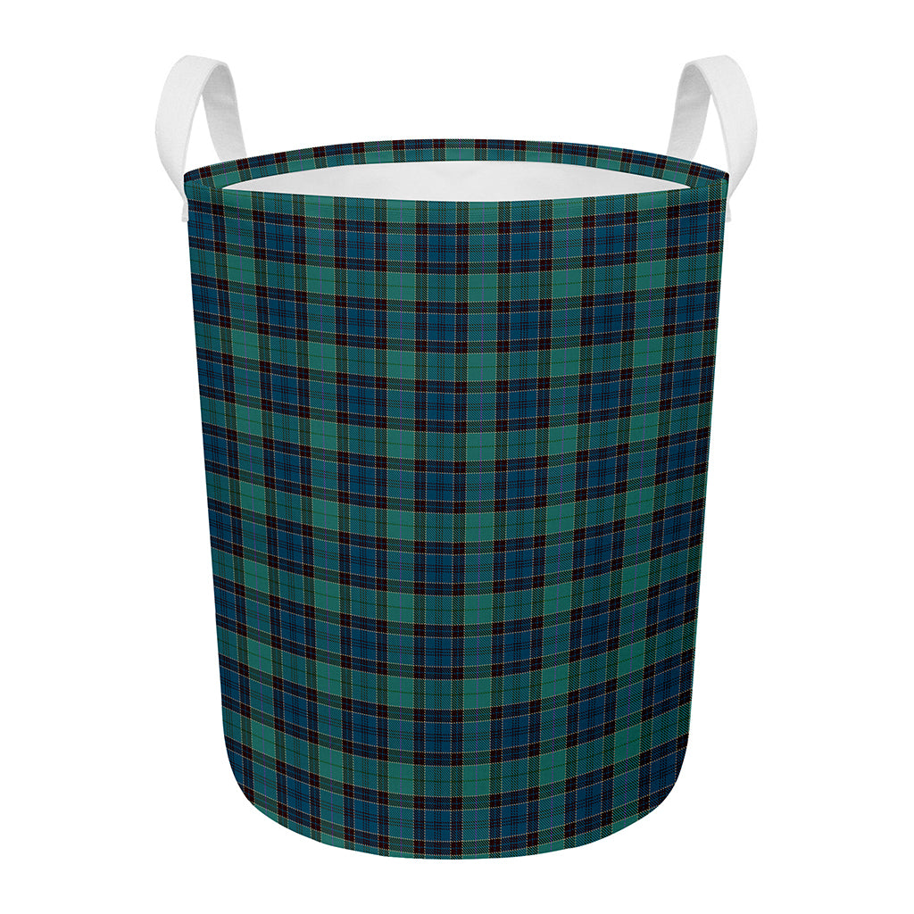 Clan Campbell Tartan Pattern Print Round Laundry Basket