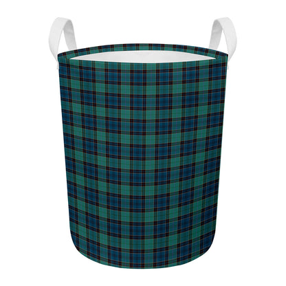 Clan Campbell Tartan Pattern Print Round Laundry Basket