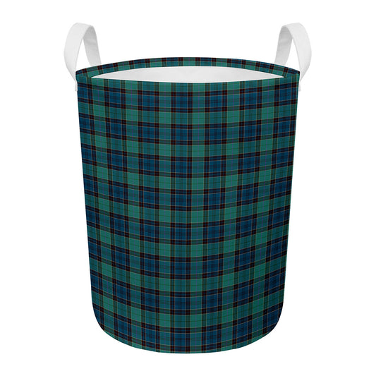 Clan Campbell Tartan Pattern Print Round Laundry Basket