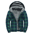 Clan Campbell Tartan Pattern Print Sherpa Lined Zip Up Hoodie