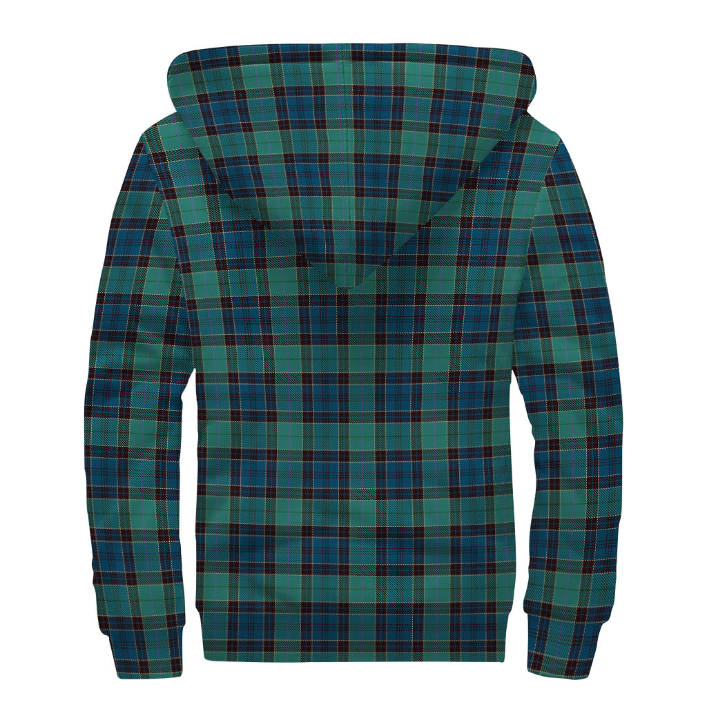 Clan Campbell Tartan Pattern Print Sherpa Lined Zip Up Hoodie