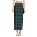 Clan Campbell Tartan Pattern Print Side Slit Maxi Skirt