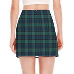 Clan Campbell Tartan Pattern Print Side Slit Mini Skirt