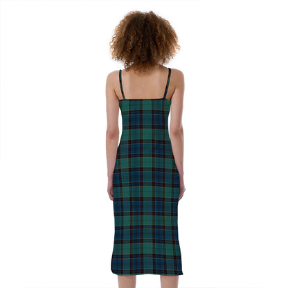 Clan Campbell Tartan Pattern Print Slim Fit Midi Cami Dress