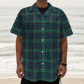 Clan Campbell Tartan Pattern Print Textured Short Sleeve Shirt