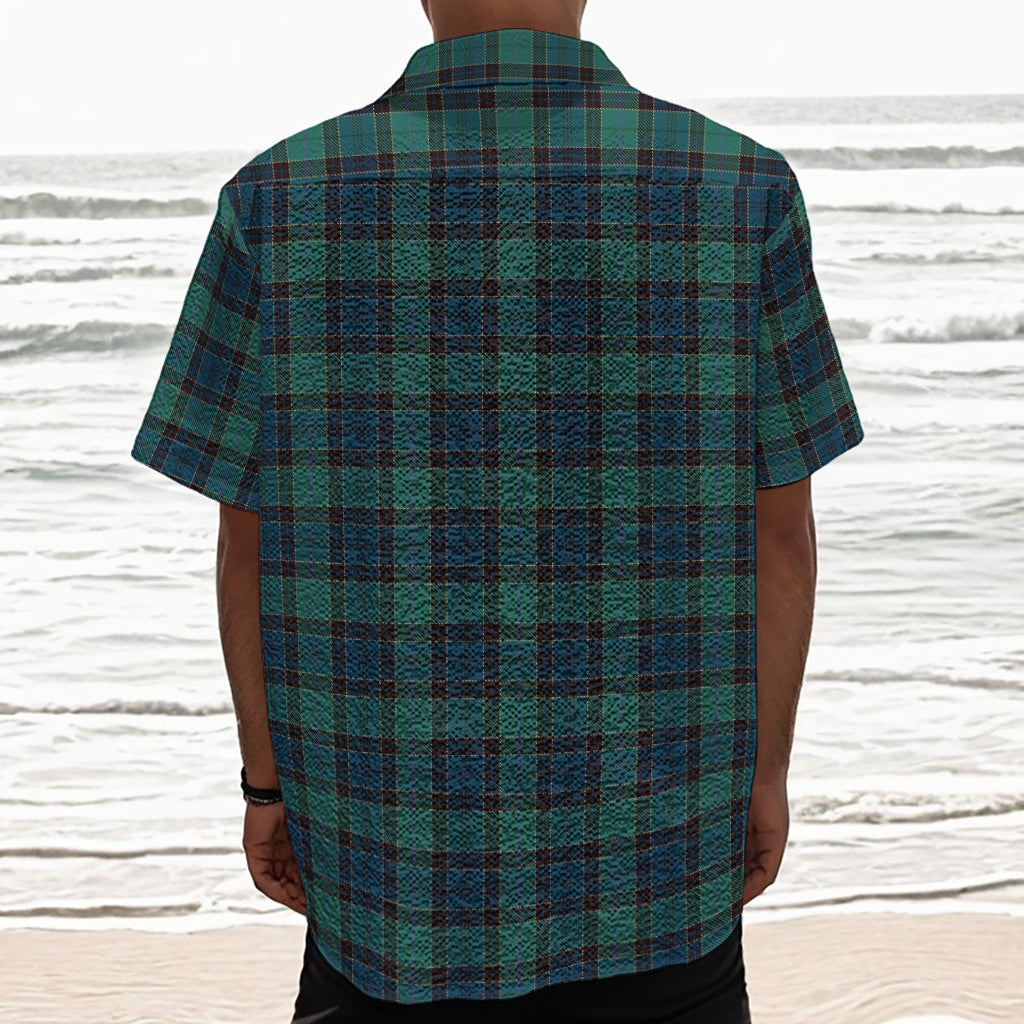 Clan Campbell Tartan Pattern Print Textured Short Sleeve Shirt