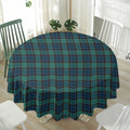 Clan Campbell Tartan Pattern Print Waterproof Round Tablecloth