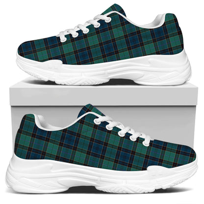 Clan Campbell Tartan Pattern Print White Chunky Shoes
