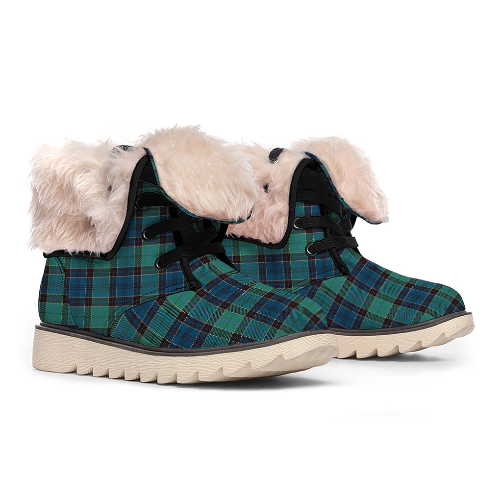 Clan Campbell Tartan Pattern Print Winter Boots