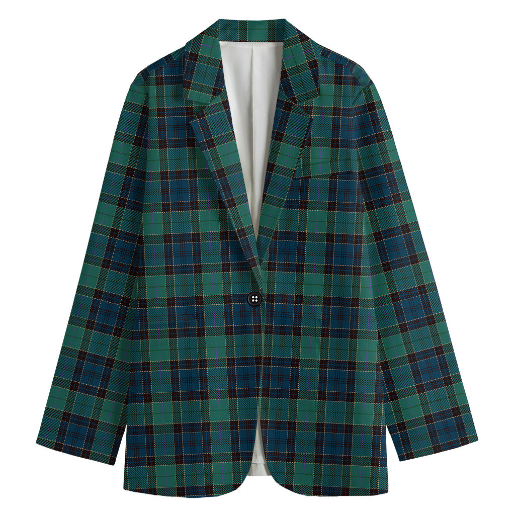 Clan Campbell Tartan Pattern Print Women's Cotton Blazer