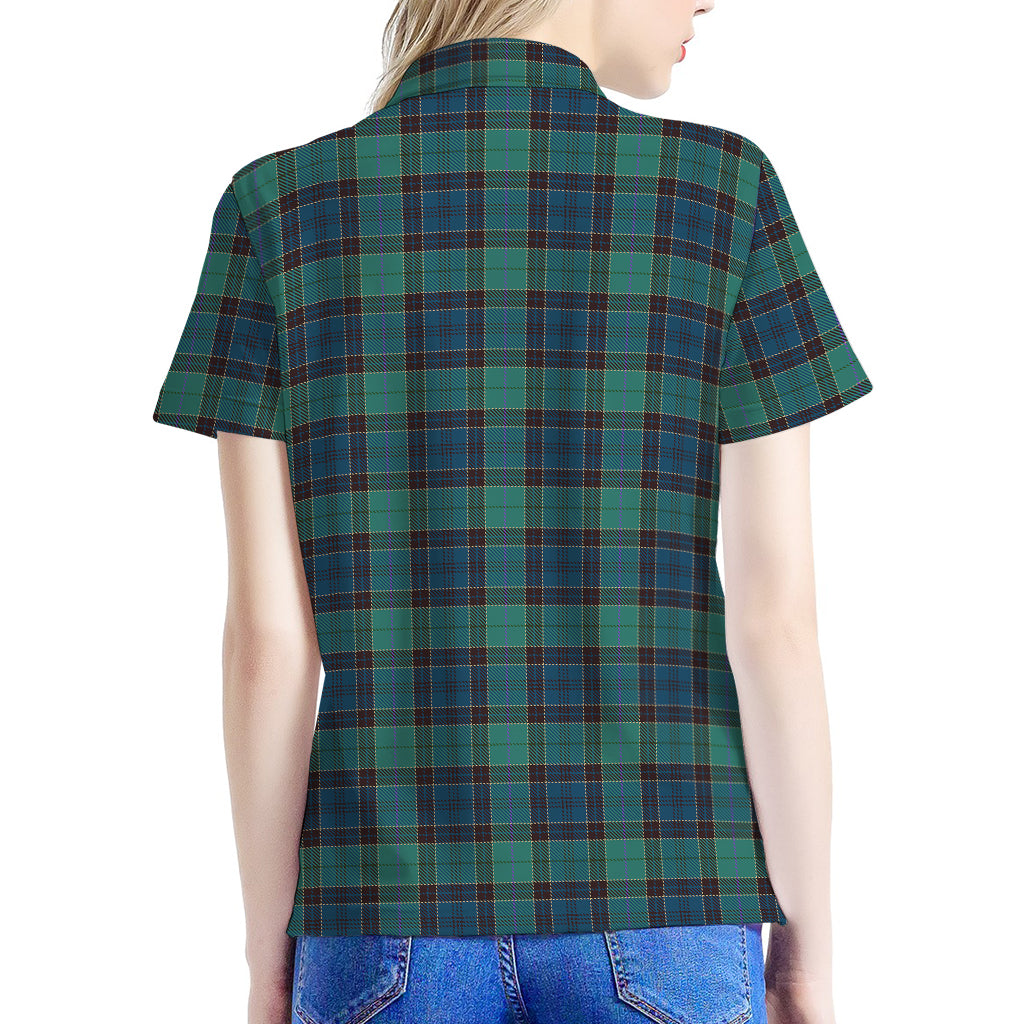 Clan Campbell Tartan Pattern Print Women's Polo Shirt