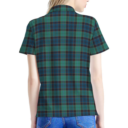 Clan Campbell Tartan Pattern Print Women's Polo Shirt