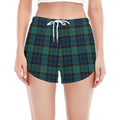 Clan Campbell Tartan Pattern Print Women's Split Running Shorts