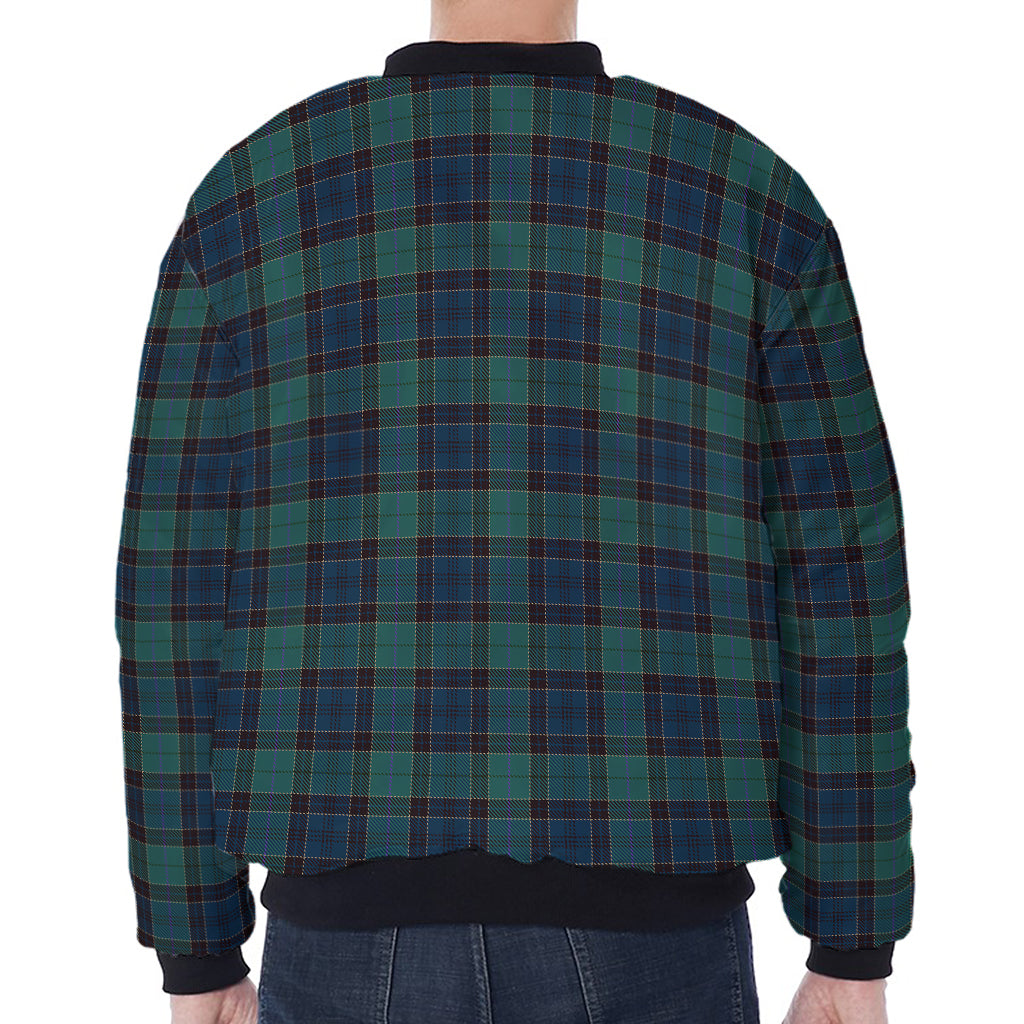 Clan Campbell Tartan Pattern Print Zip Sleeve Bomber Jacket