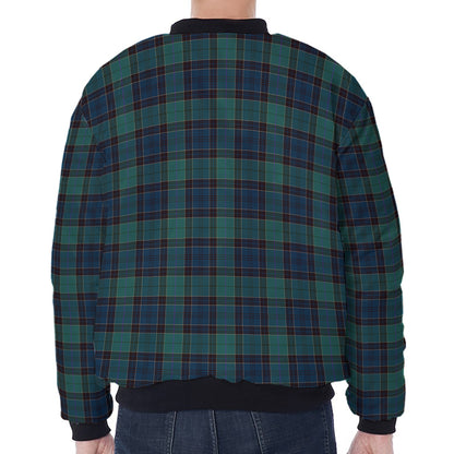 Clan Campbell Tartan Pattern Print Zip Sleeve Bomber Jacket