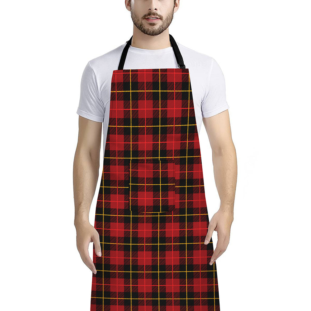 Clan Macqueen Tartan Pattern Print Bib Apron With Pocket