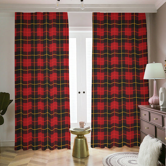 Clan Macqueen Tartan Pattern Print Blackout Pencil Pleat Curtains