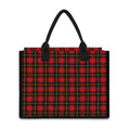 Clan Macqueen Tartan Pattern Print Canvas Tote Bag