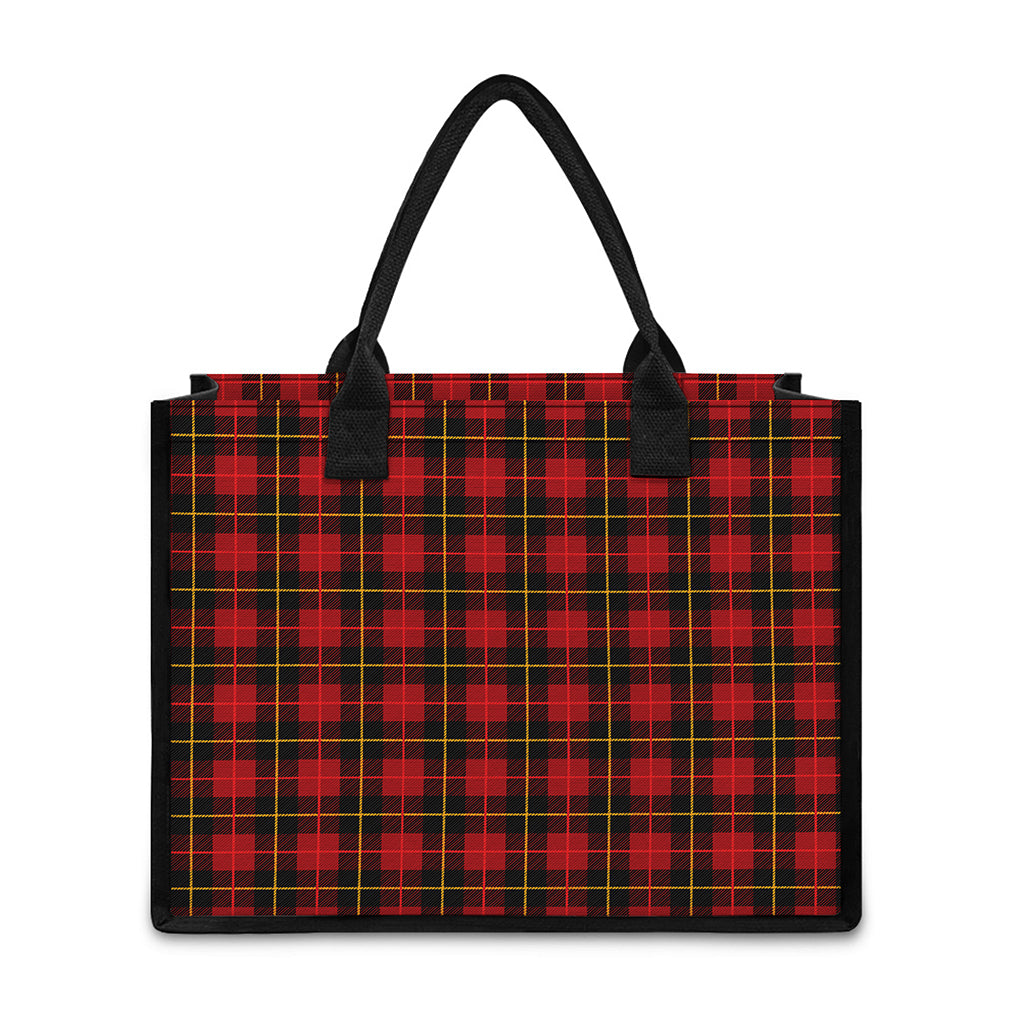 Clan Macqueen Tartan Pattern Print Canvas Tote Bag