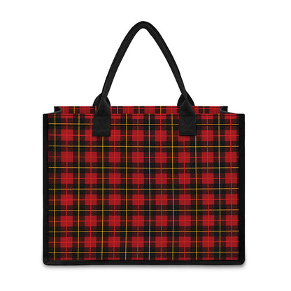 Clan Macqueen Tartan Pattern Print Canvas Tote Bag