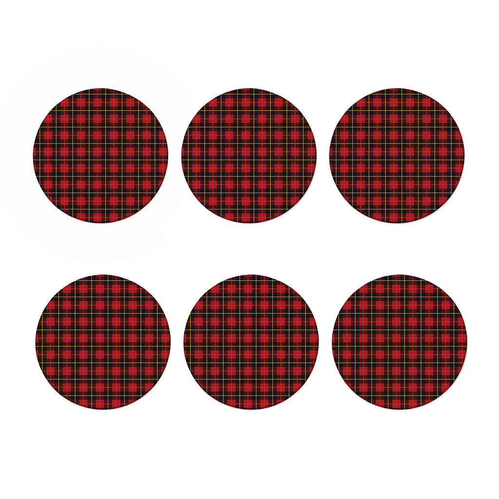 Clan Macqueen Tartan Pattern Print Coaster Set
