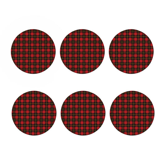 Clan Macqueen Tartan Pattern Print Coaster Set