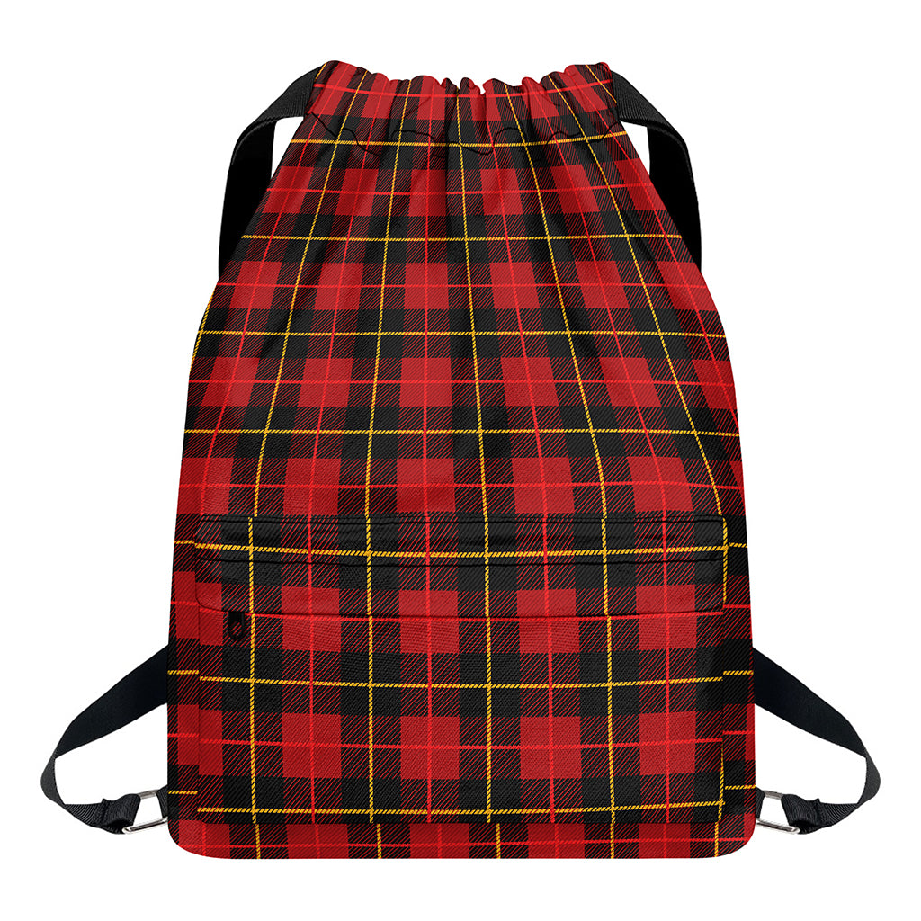 Clan Macqueen Tartan Pattern Print Drawstring Backpack