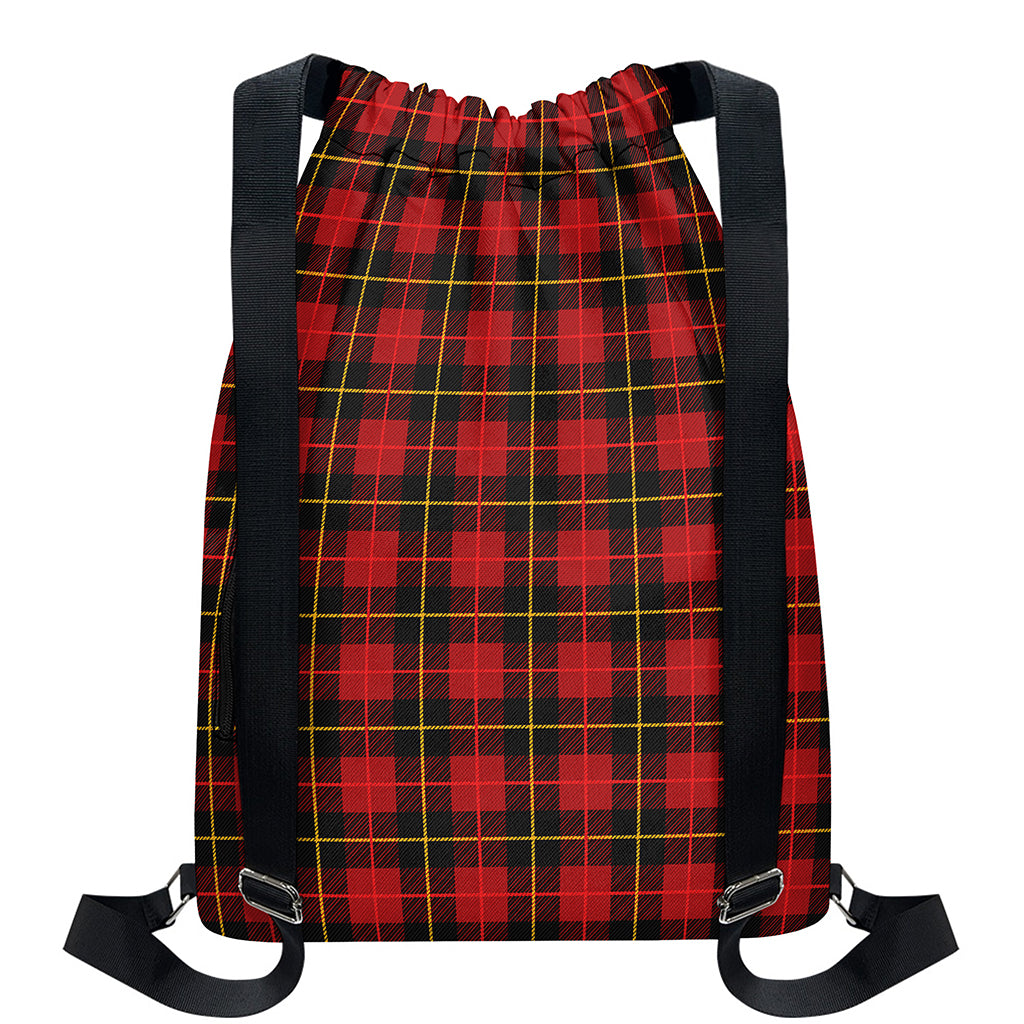 Clan Macqueen Tartan Pattern Print Drawstring Backpack