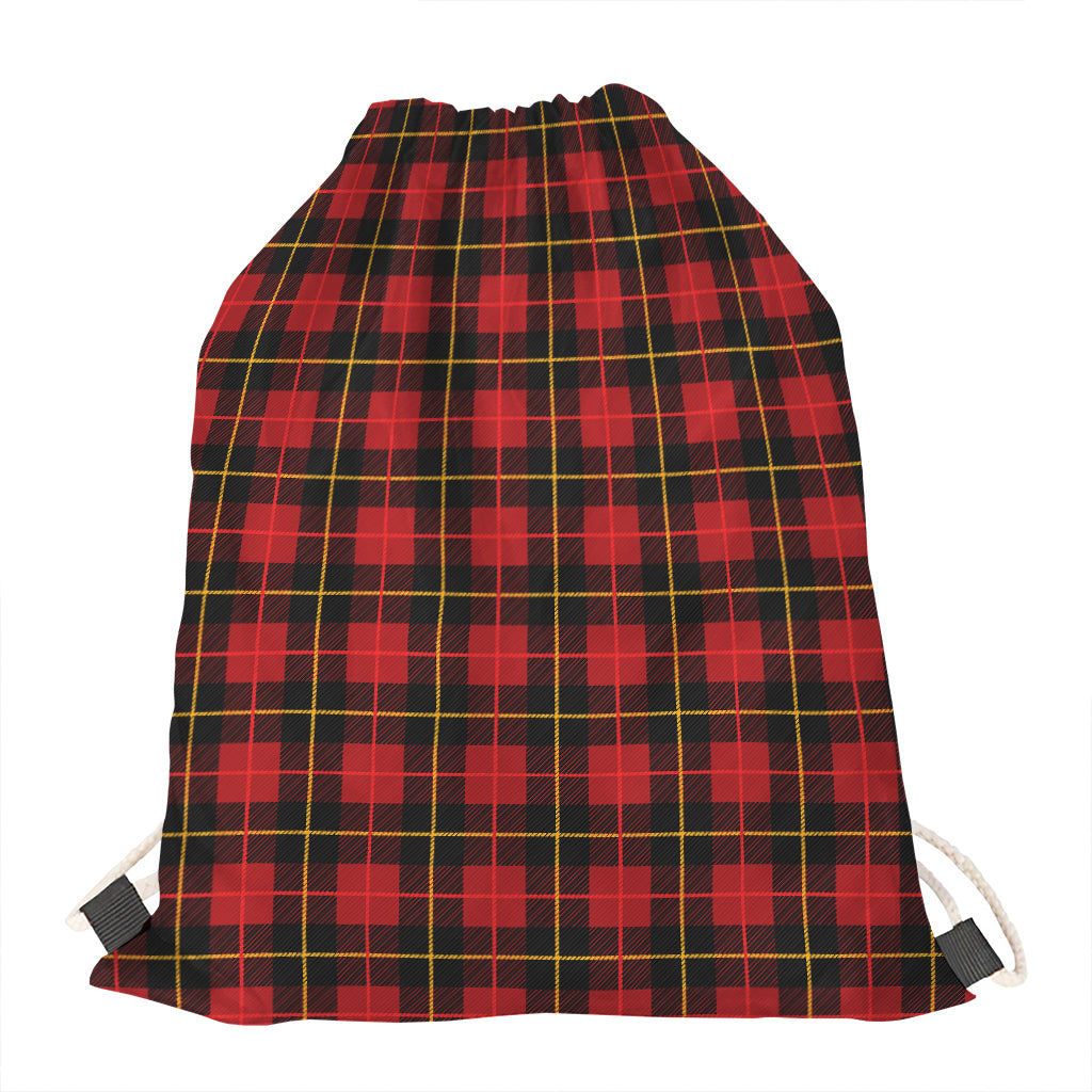 Clan Macqueen Tartan Pattern Print Drawstring Bag