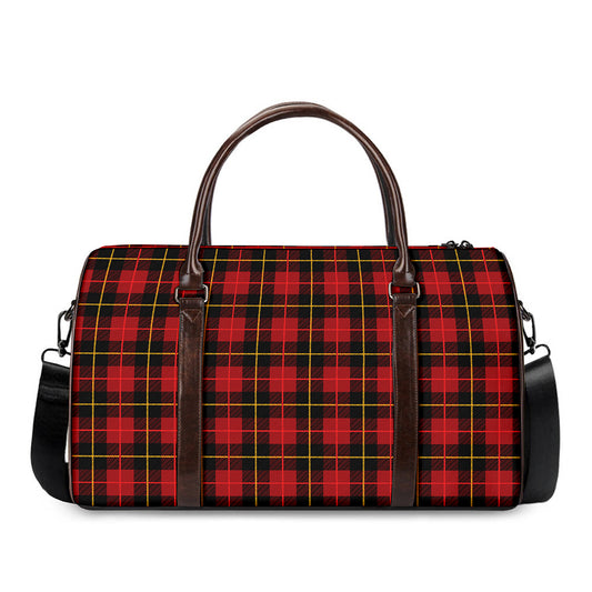 Clan Macqueen Tartan Pattern Print Duffle Bag
