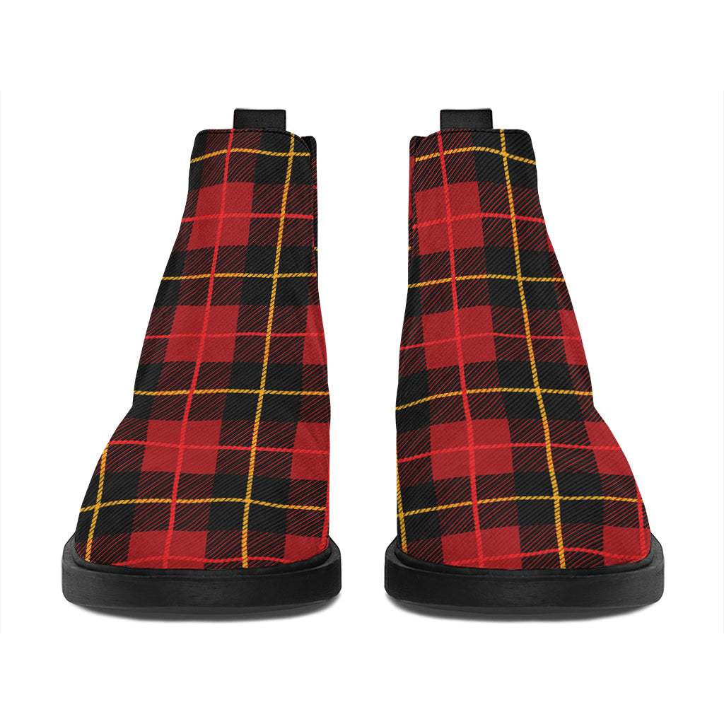 Clan Macqueen Tartan Pattern Print Flat Ankle Boots
