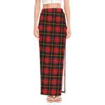Clan Macqueen Tartan Pattern Print High Slit Maxi Skirt