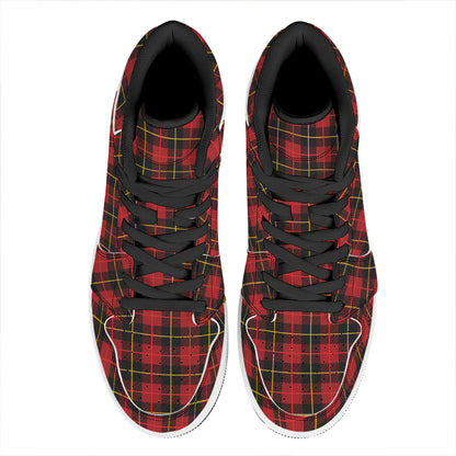 Clan Macqueen Tartan Pattern Print High Top Leather Sneakers