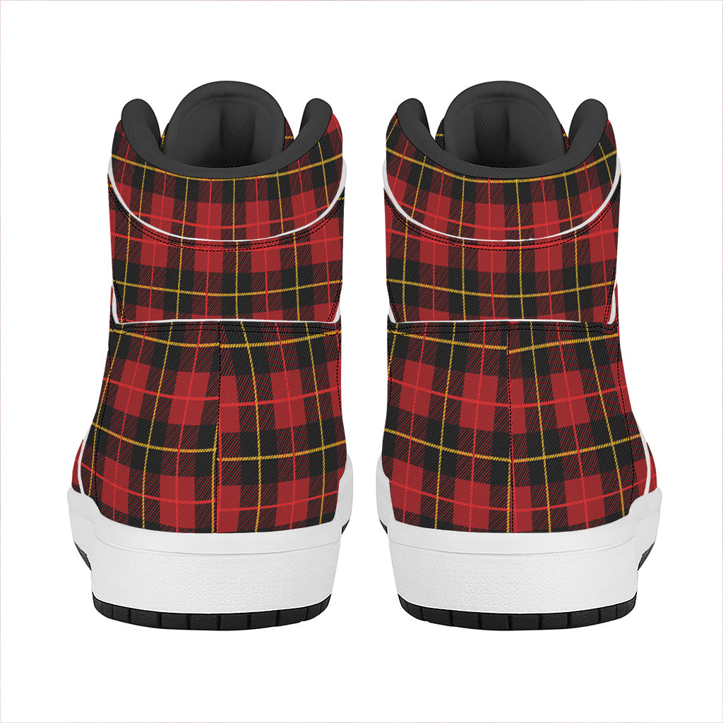 Clan Macqueen Tartan Pattern Print High Top Leather Sneakers