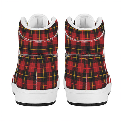 Clan Macqueen Tartan Pattern Print High Top Leather Sneakers