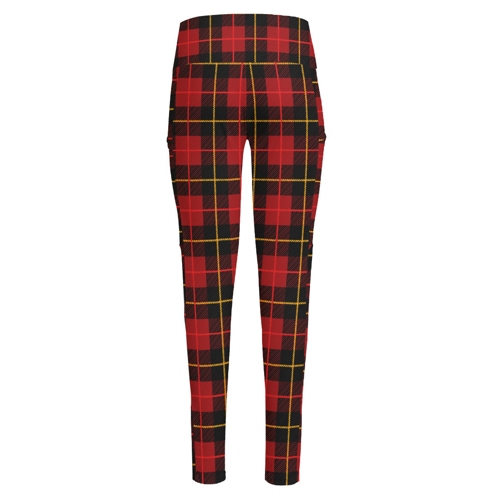 Clan Macqueen Tartan Pattern Print High-Waisted Pocket Leggings