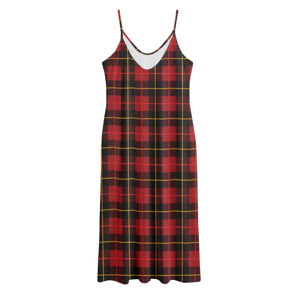 Clan Macqueen Tartan Pattern Print Jersey Midi Cami Dress
