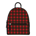 Clan Macqueen Tartan Pattern Print Leather Backpack