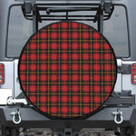 Clan Macqueen Tartan Pattern Print Leather Spare Tire Cover