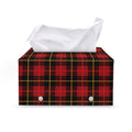 Clan Macqueen Tartan Pattern Print Leather Tissue Box Cover