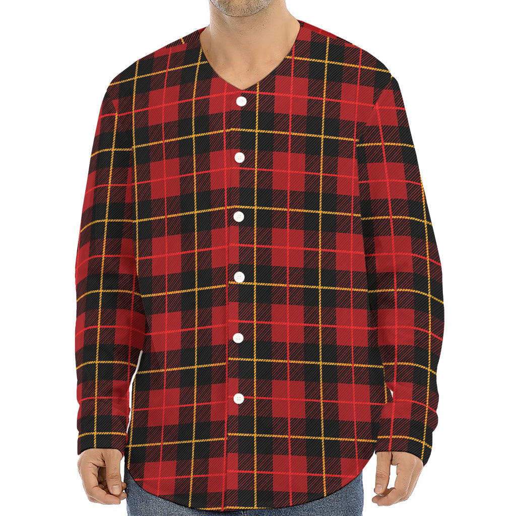 Clan Macqueen Tartan Pattern Print Long Sleeve Baseball Jersey