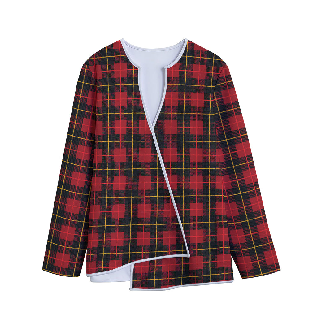Clan Macqueen Tartan Pattern Print Long Sleeve Short Coat